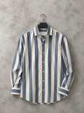 Men’s Blue & White Vertical Stripe Premium Shirt